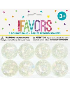 Iridescent Bounce Balls 8pk Unique