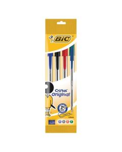 BiC Cristal Ball Pen, Assorted, 4 in Hanging Pouch - 8308621/1