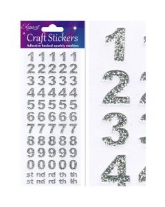 Craft Stickers Bold Number Set Silver Oaktree