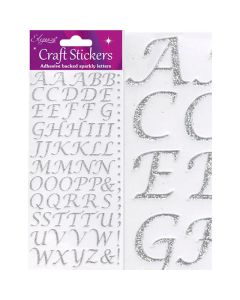 Eleganza Craft Stickers Stylised Alphabet Set Silver Oaktree