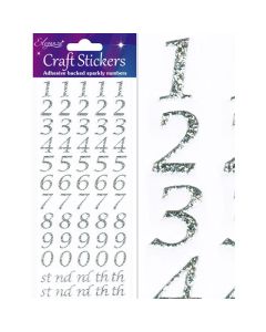 Eleganza Craft Stickers Stylised Number Set Silver No. 66 Oaktree