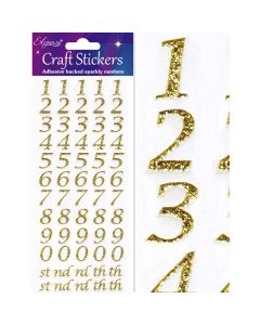 Eleganza Craft Stickers Stylised Numbers Gold Oaktree