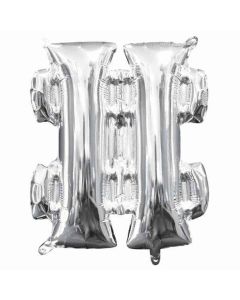 16" Silver Symbol # Air-Fill Foil Balloon Anagram