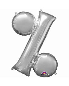 16" Silver Symbol % Air-Fill Foil Balloon Anagram