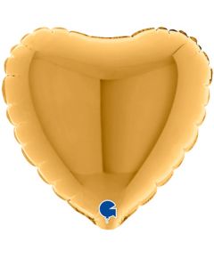 4" Gold Heart Air-Fill Foil Balloon Unpackaged Grabo