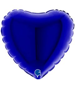 4" Capri Blue Heart Air-Fill Foil Balloon Unpackaged Grabo