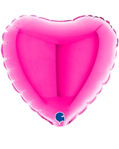 4" Magenta Heart Air-Fill Foil Balloon Unpackaged Grabo