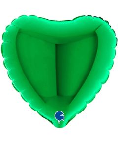 4" Green Heart Air-Fill Foil Balloon Unpackaged Grabo