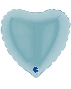 4" Pastel Blue Heart Air-Fill Foil Balloon Unpackaged Grabo