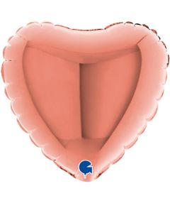 4" Rose Gold Heart Air-Fill Foil Balloon Unpackaged Grabo
