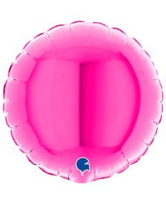 4" Magenta Round Air-Fill Foil Balloon Unpackaged Grabo