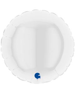 4" White Round Air-Fill Foil Balloon Unpackaged Grabo