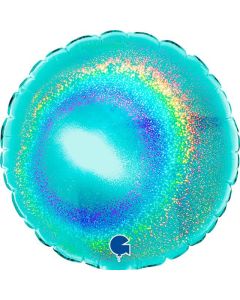 4" Tiffany Holographic Round Air-Fill Foil Balloon Unpackaged Grabo