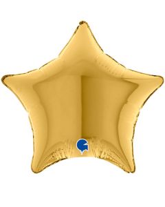 4" Gold 5 Star Air-Fill Foil Balloon Unpackaged Grabo