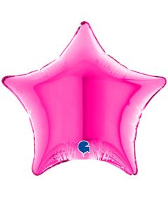 4" Magenta Star Air-Fill Foil Balloon Unpackaged Grabo