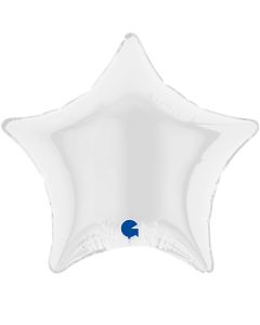 4" Foil Balloon Air Fill White Unpackaged Star Grabo