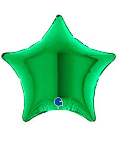 4" Green Star Air-Fill Foil Balloon Unpackaged Grabo