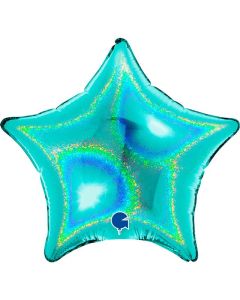 4" Tiffany Holographic Star Air-Fill Foil Balloon Unpackaged Grabo