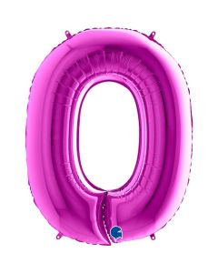 40" Purple Number 0 Foil Balloon Grabo