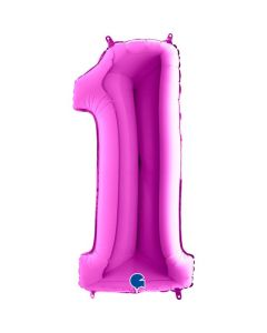 40" Purple Number 1 Foil Balloon Grabo