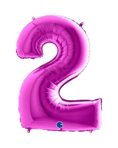 40" Purple Number 2 Foil Balloon Grabo