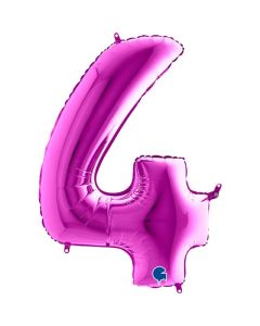 NUMBER 4 PURPLE 40" FOIL BALLOON - 054P-P