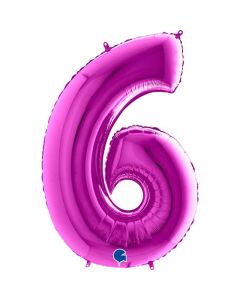 40" Purple Number 6 Foil Balloon Grabo