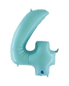40" Pastel Blue Number 4 Foil Balloon Grabo