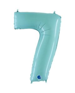 40" Pastel Blue Number 7 Foil Balloon Grabo
