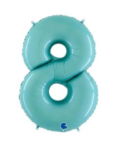40" Pastel Blue Number 8 Foil Balloon Grabo