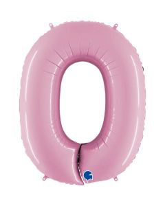 40" Pastel Pink Number 0 Foil Balloon Grabo