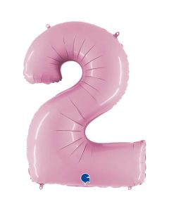 40" Pastel Pink Number 2 Foil Balloon Grabo