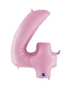 40" Pastel Pink Number 4 Foil Balloon Grabo
