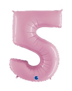 40" Pastel Pink Number 5 Foil Balloon Grabo