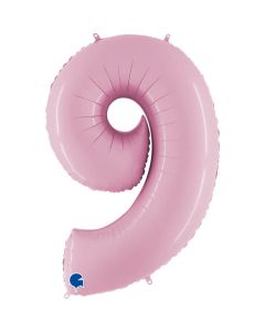40" Pastel Pink Number 9 Foil Balloon Grabo