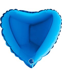 9" Blue Heart Air-Fill Foil Balloon Unpackaged Grabo
