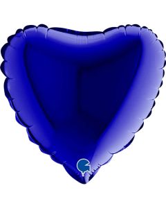 9" Capri Blue Heart Air-Fill Foil Balloon Unpackaged Grabo