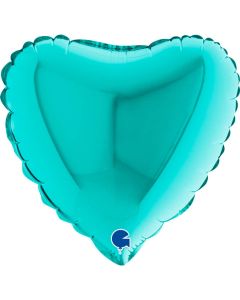 9" Tiffany Heart Air-Fill Foil Balloon Unpackaged Grabo