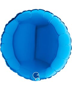 9" Blue Round Air-Fill Foil Balloon Unpackaged Grabo