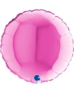 9" Fuxia Round Air-Fill Foil Balloon Unpackaged Grabo