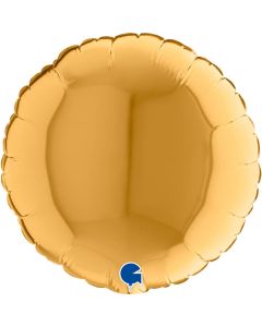 9" Gold Round Air-Fill Foil Balloon Unpackaged Grabo