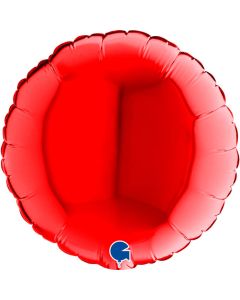 9" Red Round Air-Fill Foil Balloon Unpackaged Grabo