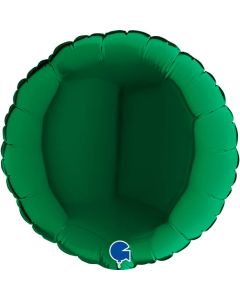 9" Dark Green Round Air-Fill Foil Balloon Unpackaged Grabo