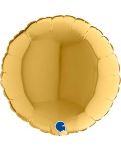 9" Gold 5 Round Air-Fill Foil Balloon Unpackaged Grabo