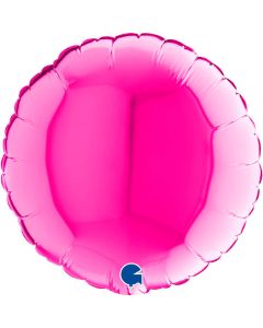 9" Magenta Round Air-Fill Foil Balloon Unpackaged Grabo