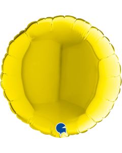 9" Yellow Round Air-Fill Foil Balloon Unpackaged Grabo