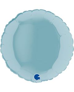 9" Pastel Blue Round Air-Fill Foil Balloon Unpackaged Grabo