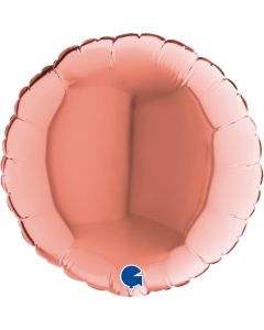 9" Rose Gold Round Air-Fill Foil Balloon Unpackaged Grabo