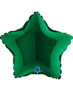 9" Dark Green Star Air-Fill Foil Balloon Unpackaged Grabo