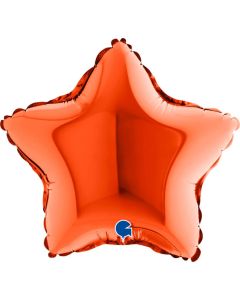 9" Orange Star Air-Fill Foil Balloon Unpackaged Grabo